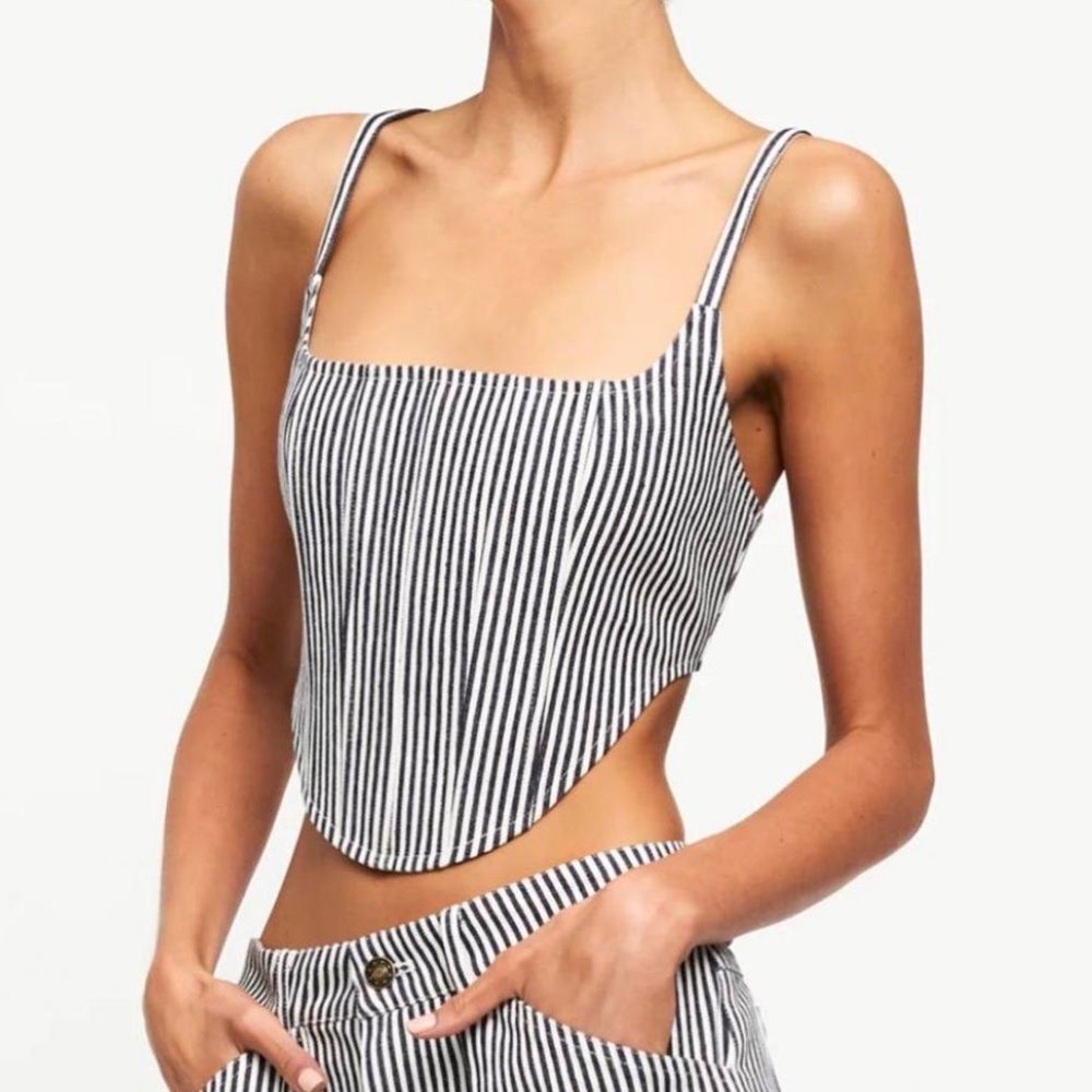 Lioness Tanis Corset pinstripe top size small